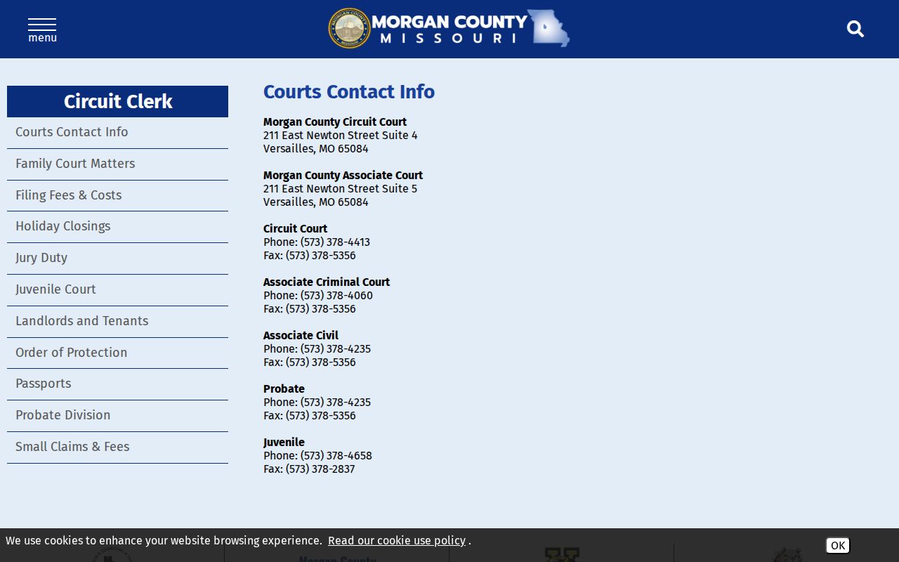 Laurie court docket Morgan court contact record